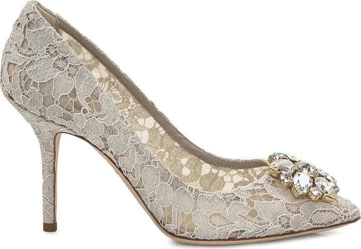 Taormina-lace crystal-embellished pumps