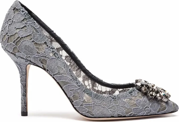Taormina-lace crystal-embellished pumps