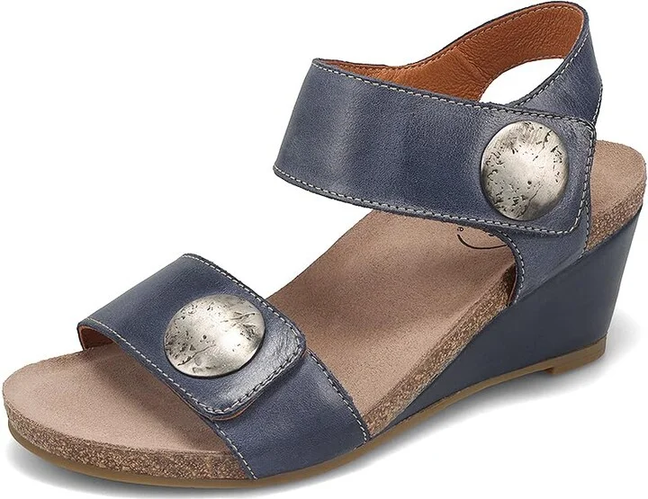 Taos Footwear Women's Carousel 3 Dark Blue Wedge Sandal 11-11.5 (M) US