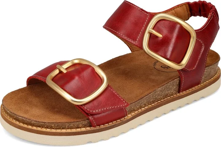 Taos Footwear Women's On The Double Red Sandal 10-10.5 (M) US