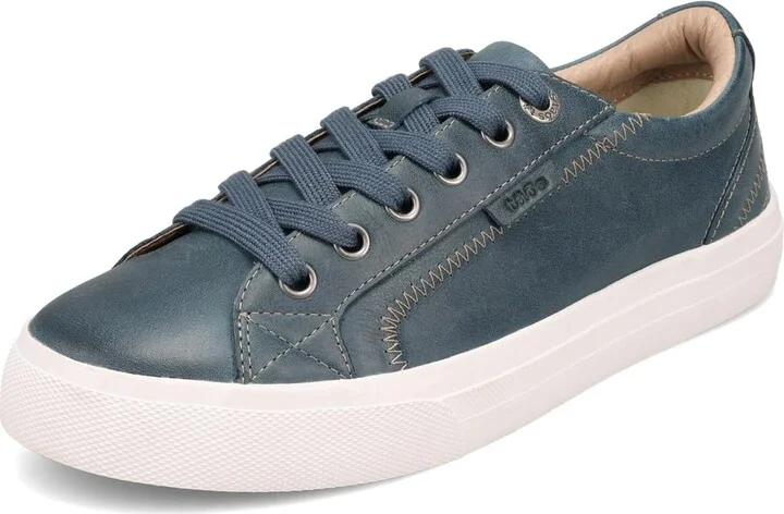 Taos Plim Soul Lux Women's Sneaker - Soft Premium Leather Lace Up Sneakers with All Day Walking Comfort and Support Petrol Blue 10.5 (M) US