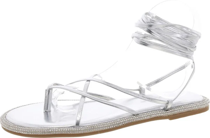 Tarin Womens Faux Leather Strappy Slingback Sandals