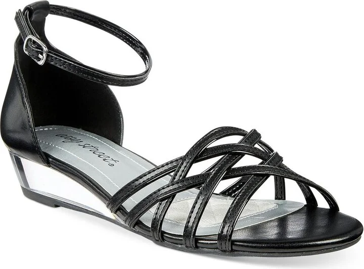 Tarrah Womens Faux Leather Strappy Evening Sandals