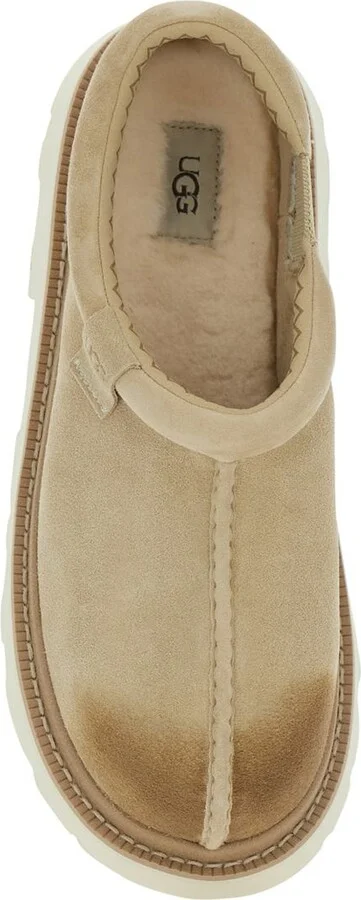 'Tasman' Beige Mule With Raised Sole In Suede Man - Image 4