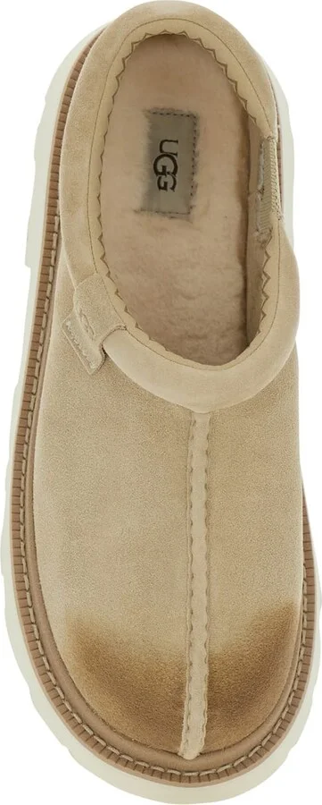 'tasman' Beige Mule With Raised Sole In Suede Man - Image 4