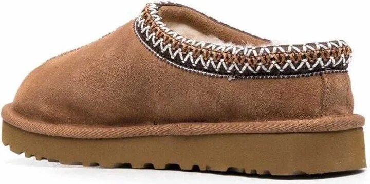 'Tasman' Beige Mules With Embossed Logo In Suede Woman - Image 3