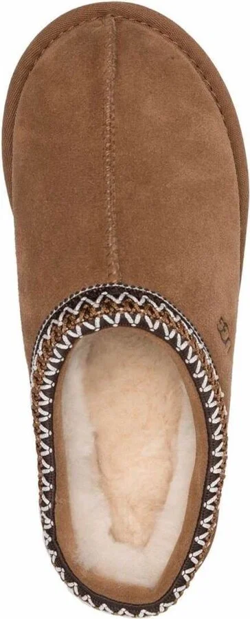 'Tasman' Beige Mules With Embossed Logo In Suede Woman - Image 4