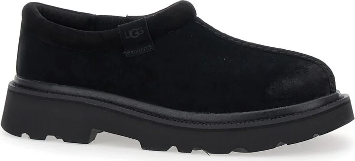 'tasman' Black Mule With Raised Sole In Suede Man - Image 2