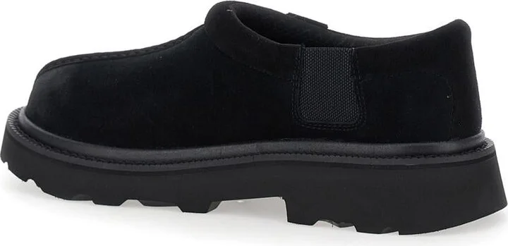 'Tasman' Black Mule With Raised Sole In Suede Man - Image 3