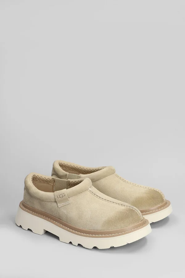 Tasman Lug Loafers In Beige Suede - Image 2