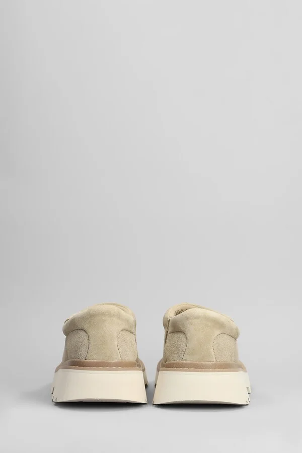 Tasman Lug Loafers In Beige Suede - Image 4