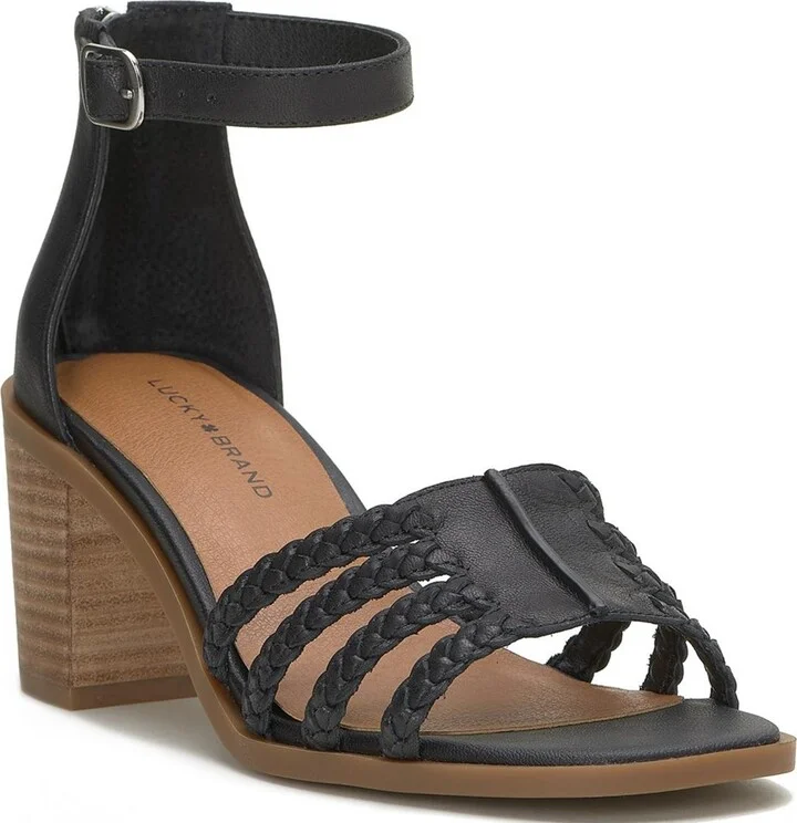 Tasmina Womens Leather Ankle Strap Heels