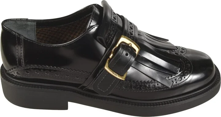 Tassel Applique Buckled Monk Shoes