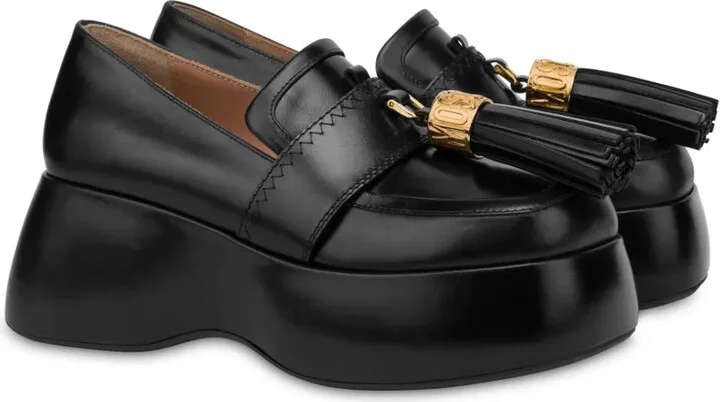 Tassel-Charm Leather Loafers - Image 2