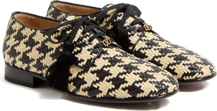 Tassel-Detail Houndstooth Loafers - Image 2