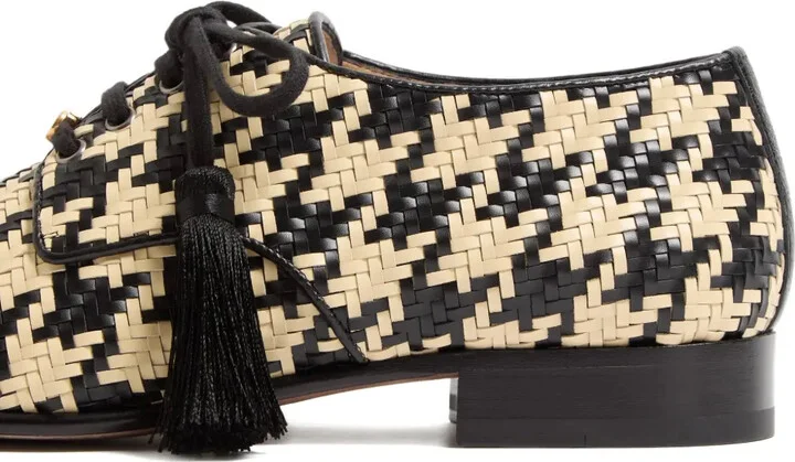 Tassel-Detail Houndstooth Loafers - Image 3