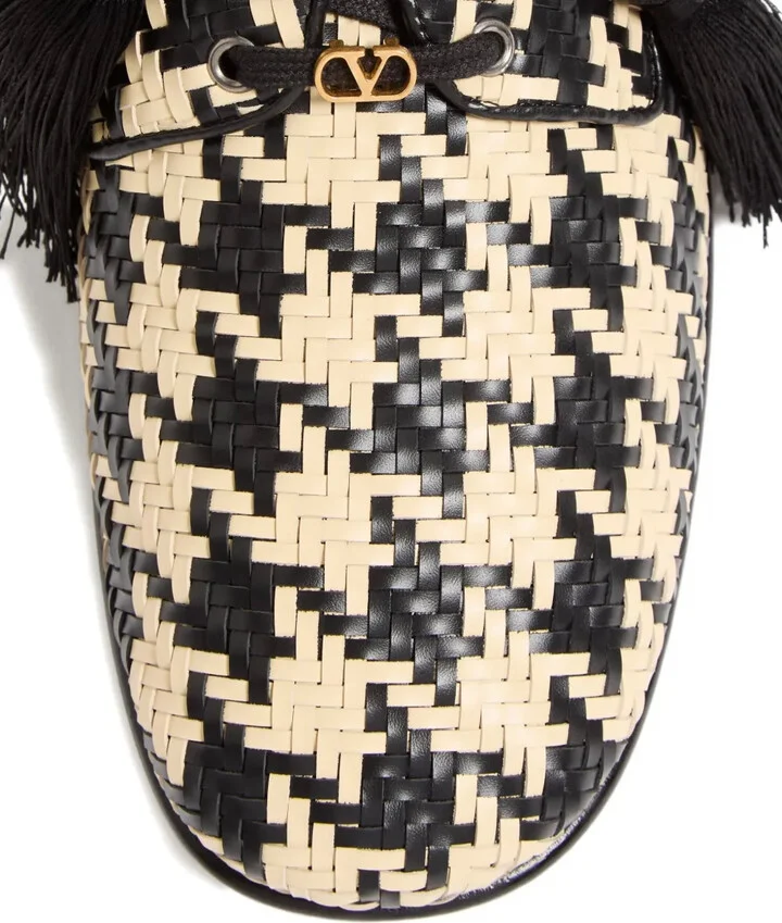 Tassel-Detail Houndstooth Loafers - Image 4