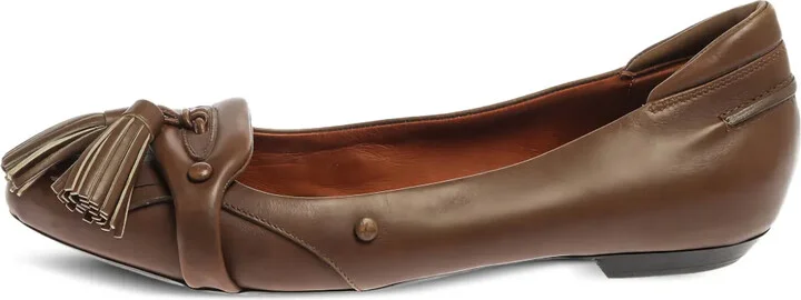 Tassel-Detail Leather Flats