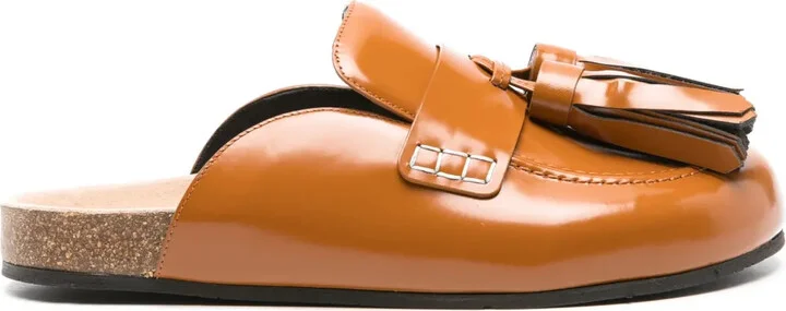 Tassel-Detail Leather Mules