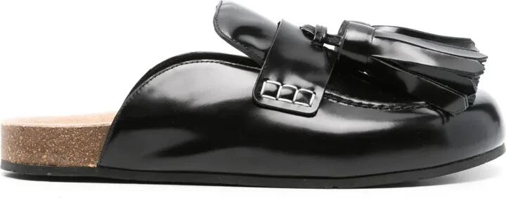 Tassel-Detail Leather Mules