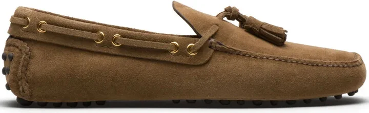 Tassel-Detail Suede Boat Shoes