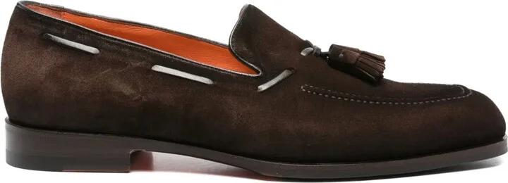 Tassel-Detail Suede Boat Shoes