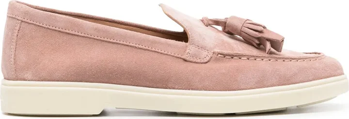Tassel-Detail Suede Loafers