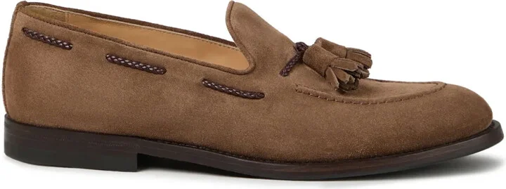 Tassel-Detail Suede Loafers
