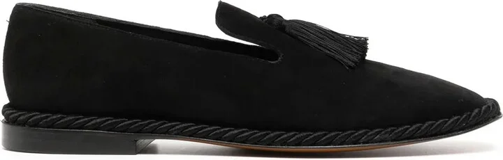 Tassel-Detail Suede Loafers