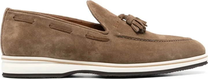 Tassel-Detail Suede Loafers