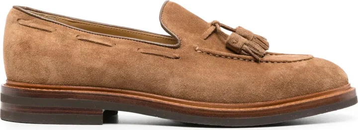 Tassel-Detail Suede Loafers
