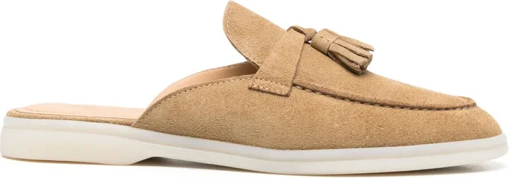 Tassel/Detail Suede Mules