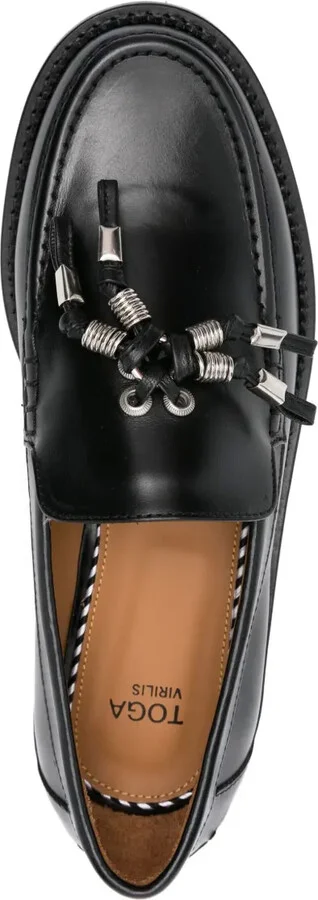 Tassel-Embellished Leather Loafers - Image 4