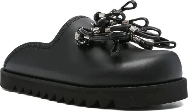 Tassel-Embellished Leather Mules - Image 2