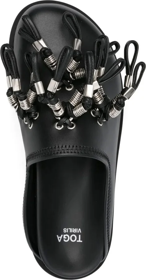 Tassel-Embellished Leather Mules - Image 4