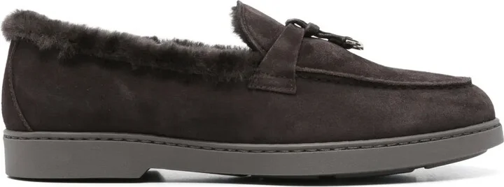 Tassel-Embellished Suede Loafers