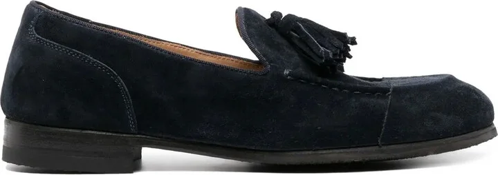 Tassel-Embellished Suede Loafers