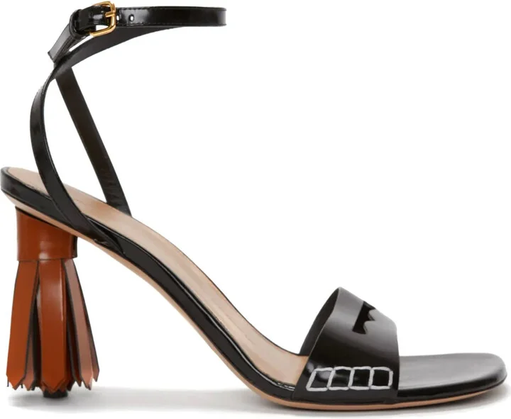 Tassel-Heel Leather Sandals
