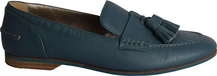 Tassel Loafers in Blue Leather