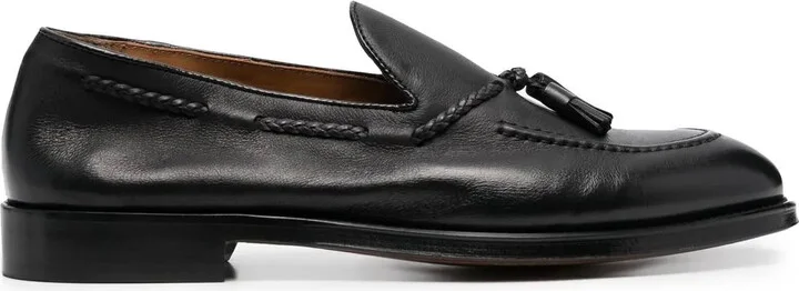 Tassel-Trim Leather Loafers