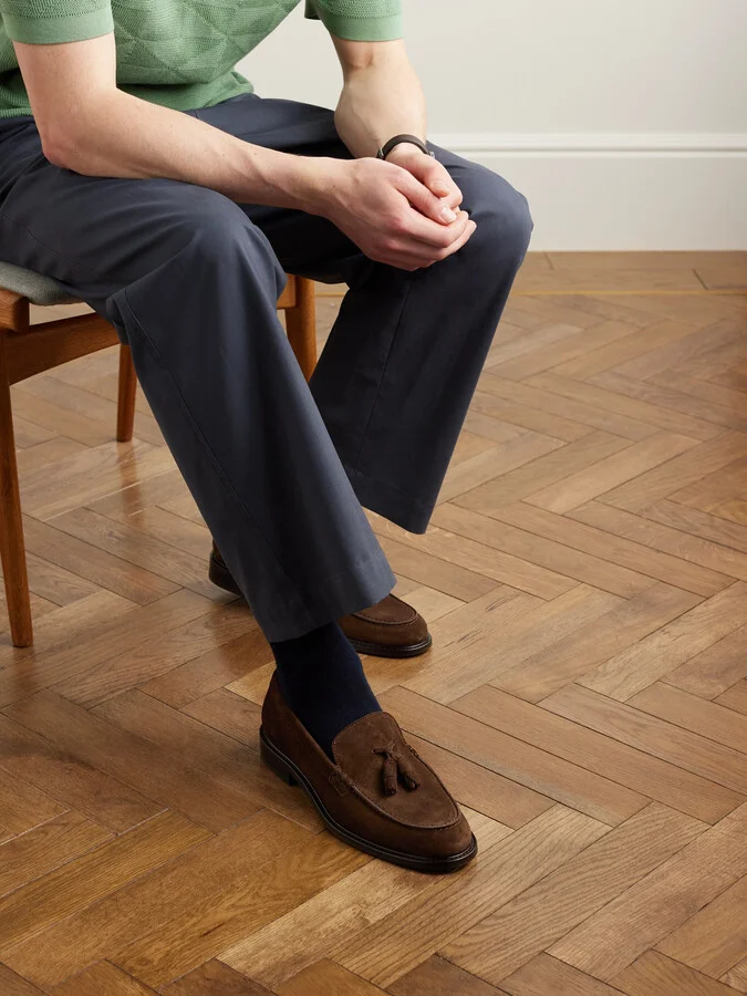 Tasseled Regenerated Suede by evolo® Loafers - Image 2