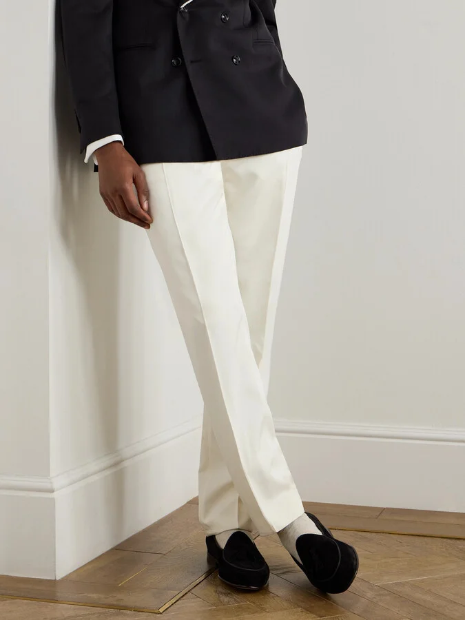 Tasselled Leather-Trimmed Suede Loafers - Image 2