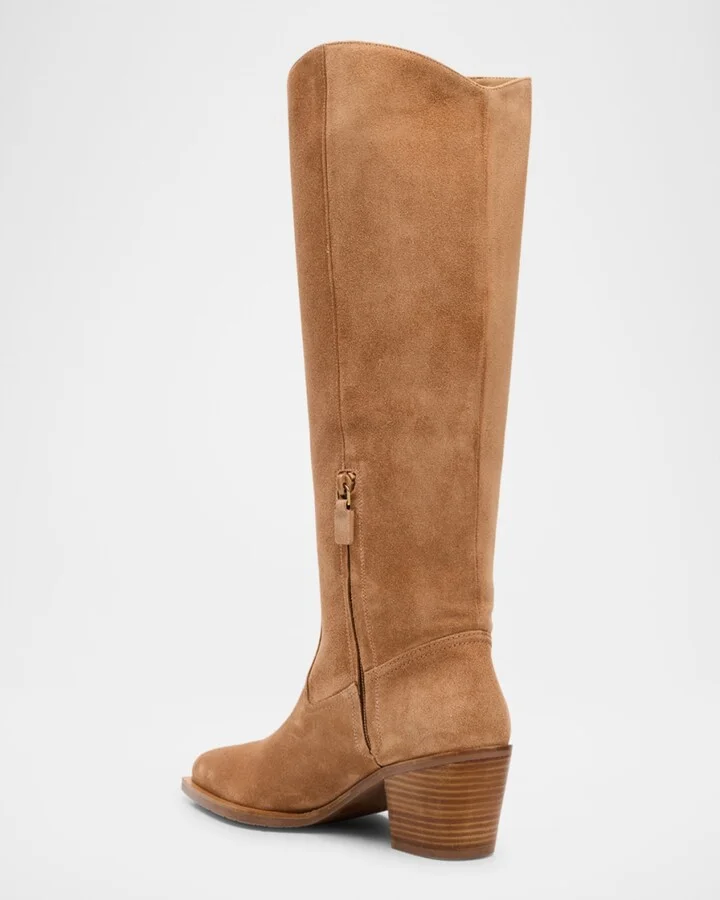 Tate Knee-High Pointed Suede Boots - Image 10