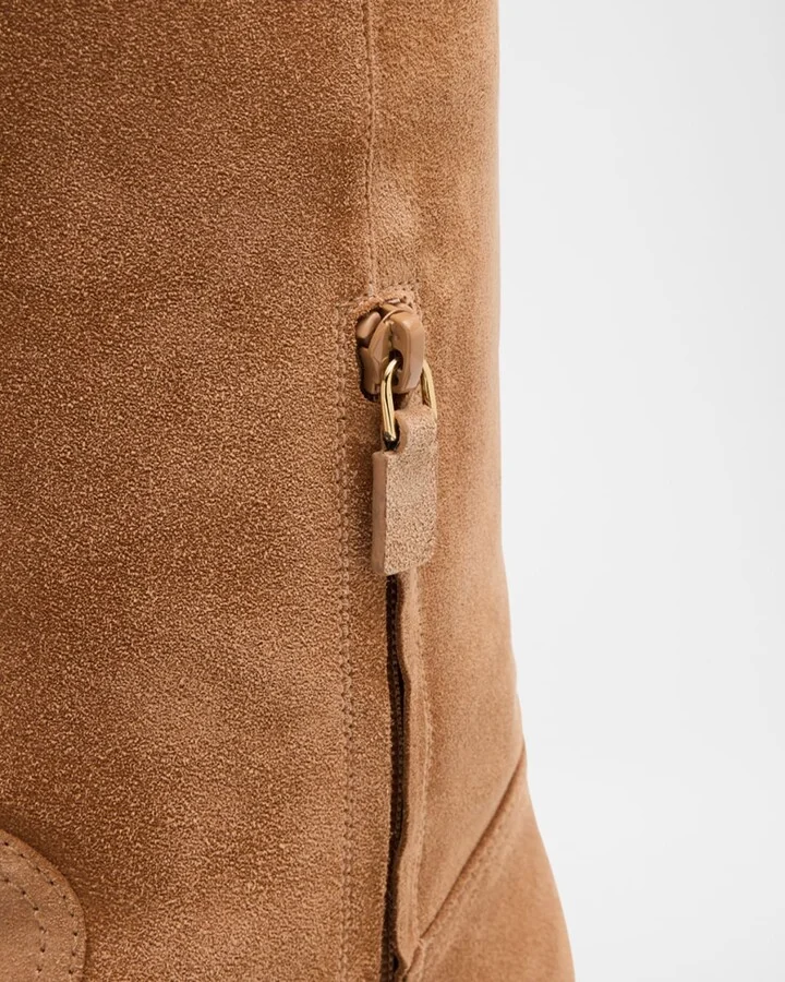 Tate Knee-High Pointed Suede Boots - Image 11