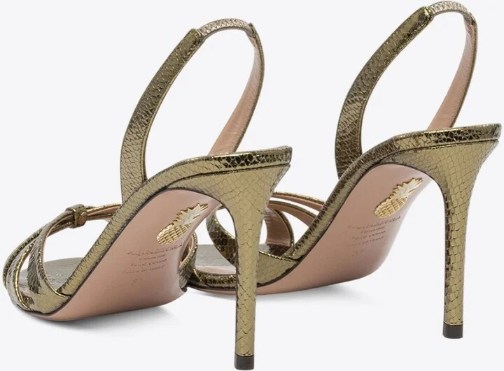 Tati 85 Snakeskin Leather Sandals - Image 3