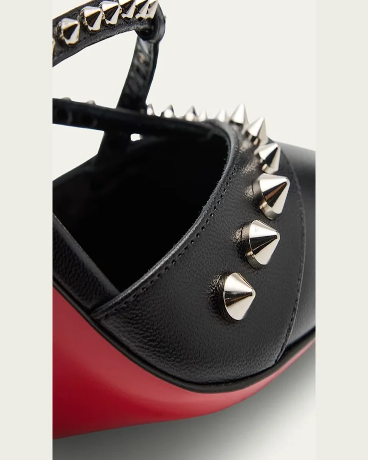 Tatooshka Spikes Red Sole Ankle-Strap Pumps - Image 3