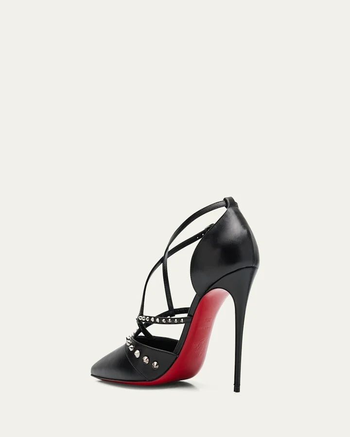 Tatooshka Spikes Red Sole Ankle-Strap Pumps - Image 5