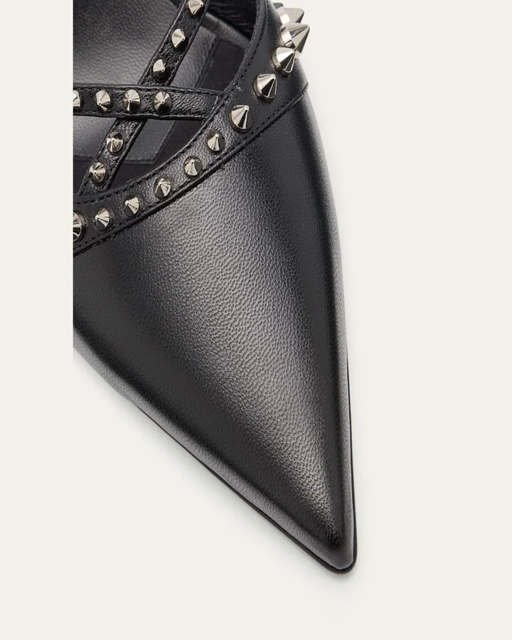Tatooshka Spikes Red Sole Mule Pumps - Image 3