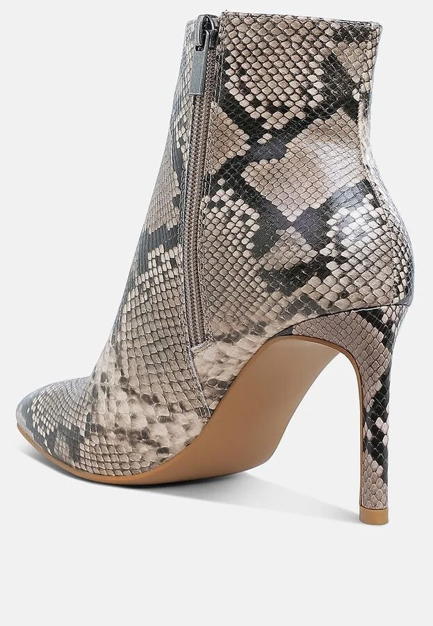 Tatria Textured Stiletto Heel Ankle Boots - Image 2