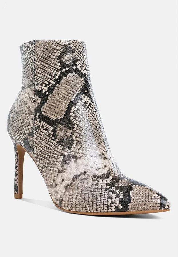 Tatria Textured Stiletto Heel Ankle Boots - Image 3